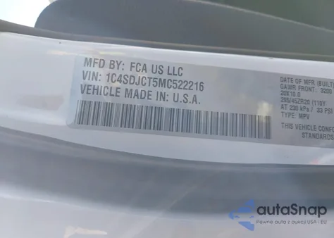 2021 Dodge Durango R/T Awd from USA, damaged, VIN 1C4SDJCT5MC522216